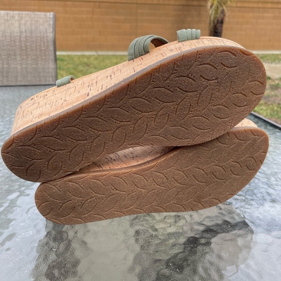 Anthropologie Naya Nalisha Wedge Sandal sage Green Size 10 - Picture 6 of 7